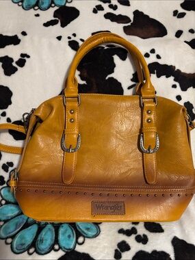 Wrangler Mustard Satchel with Buckle Accents